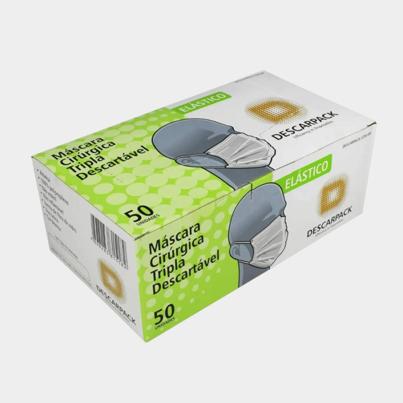Máscara descartável tripla