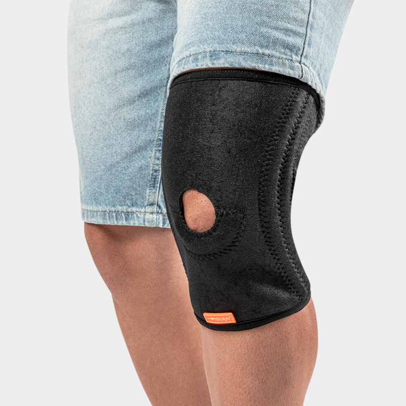 joelheira ajustável com hastes de aço flexíveis